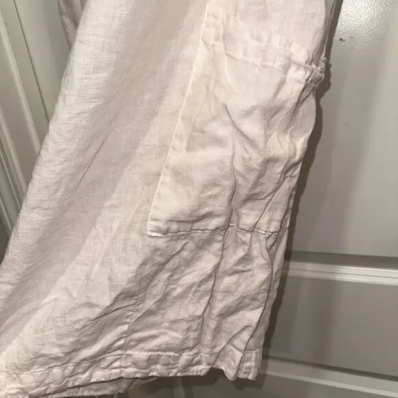 Bryn Walker 1X Womens Pants Linen Pink Pull On Wide Leg Pocket Resort Lagenlook - Picture 5 of 8